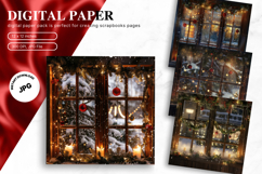 Christmas Window Background Winter Snow Wallpaper Backdrop Product Image 1