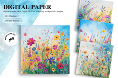 Beautiful Flower Background Digital Paper Wallpaper Backdrop Product Image 1