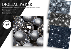 Black Glitter Background Wallpaper Sparkles Digital Paper_3 Product Image 1