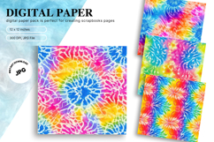 Rainbow Tie dye Texture Background Wallpaper Digital Paper Product Image 1