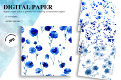 Flower Pattern Background Wallpaper Digital Paper_38 Product Image 1