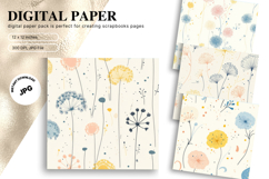 Flower Pattern Background Wallpaper Digital Paper_105 Product Image 1