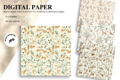 Flower Pattern Background Wallpaper Digital Paper_99 Product Image 1