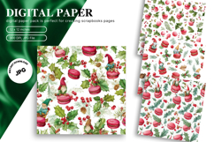 Christmas Ornament Background Seamless Pattern Gift Wrap_30 Product Image 1