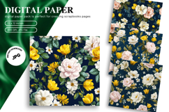 Flower Pattern Background Wallpaper Digital Paper_53 Product Image 1