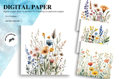 Beautiful Flower Background Digital Paper Wallpaper Backdrop Product Image 1
