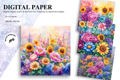 Sunflower Background Wallpaper Digital Paper Wall Art_42 Product Image 1