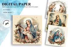 Nativity Scene Background Jesus Christian Wallpaper Backdrop Product Image 1