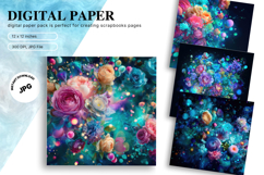 Flower Background Digital Paper Wallpaper Backdrop_4 Product Image 1