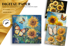 Sunflower Background Wallpaper Digital Paper Wall Art_69 Product Image 1