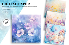 Beautiful Flower Background Digital Paper Wallpaper Backdrop Product Image 1