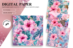 Flower Background Digital Paper Wallpaper Backdrop_3 Product Image 1