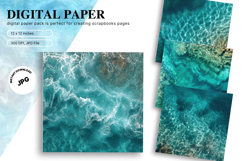 Ocean Waves Background Sea Water Deep Blue Ocean Surfing Product Image 1