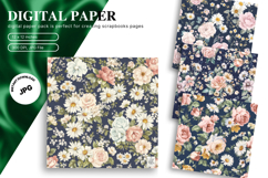 Flower Pattern Background Wallpaper Digital Paper_81 Product Image 1