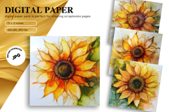 Sunflower Background Wallpaper Digital Paper Wall Art_41 Product Image 1