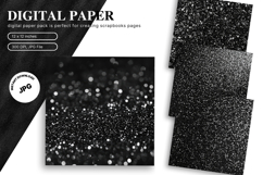 Black Glitter Background Wallpaper Sparkles Digital Paper_2 Product Image 1