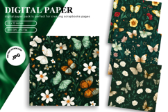Butterfly Pattern Background Digital Paper Wallpaper_10 Product Image 1