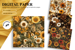 Sunflower Background Wallpaper Digital Paper Wall Art_14 Product Image 1