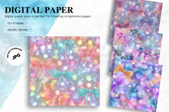 Bow Ribbon Background Bow Digital Paper Pattern Wallpaper_17 Product Image 1