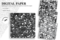 silver glitter Background Wallpaper Sparkles Digital Paper_3 Product Image 1