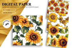 Sunflower Background Wallpaper Digital Paper Wall Art_65 Product Image 1