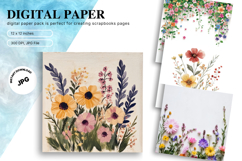 Beautiful Flower Background Digital Paper Wallpaper Backdrop Product Image 1