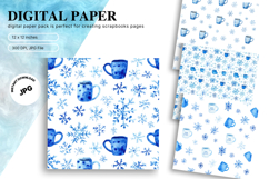 Blue Snowflake Bokeh Sparkle Christmas Background Backdrop Product Image 1