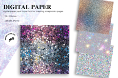 rainbow glitter Background Wallpaper Sparkles Digital Paper Product Image 1