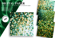 green glitter Background Wallpaper Sparkles Digital Paper_4 Product Image 1