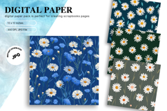 Flower Background Digital Paper Wallpaper Backdrop_21 Product Image 1