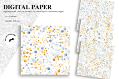 Christmas Flower Pattern Background Wallpaper Digital Paper Product Image 1