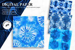 Blue Tie dye Texture Background Wallpaper Digital Paper Product Image 1