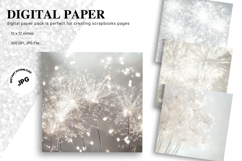 White Bokeh Sparkle Glitter Background Digital Paper Product Image 1