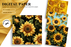 Sunflower Background Wallpaper Digital Paper Wall Art_67 Product Image 1