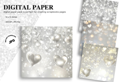 silver glitter Background Wallpaper Sparkles Digital Paper_5 Product Image 1