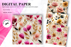 Flower Pattern Background Wallpaper Digital Paper_58 Product Image 1