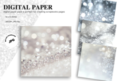 silver glitter Background Wallpaper Sparkles Digital Paper15 Product Image 1