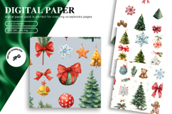 Christmas Tree Background Pattern Digital Paper Wallpaper_27 Product Image 1