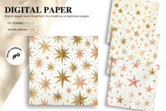 Star Watercolor Background Digital Paper Pattern Product Image 1