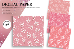 Christmas Flower Pattern Background Wallpaper Digital Paper Product Image 1