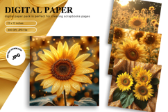 Sunflower Background Wallpaper Digital Paper Wall Art_66 Product Image 1