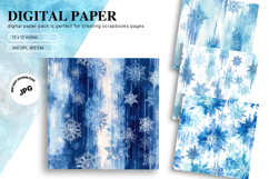 Blue Snowflake Bokeh Sparkle Christmas Background Backdrop Product Image 1