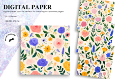 Flower Pattern Background Wallpaper Digital Paper_48 Product Image 1