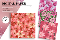 Christmas Flower Pattern Background Wallpaper Digital Paper Product Image 1