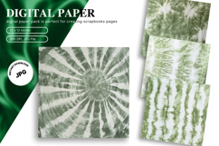 Green Tie dye Texture Background Wallpaper Digital Paper Product Image 1