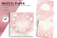 Star Watercolor Background Digital Paper Pattern Product Image 1