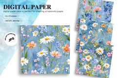 Flower Background Digital Paper Wallpaper Backdrop_12 Product Image 1