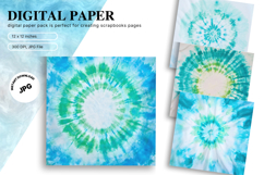 Green Tie dye Texture Background Wallpaper Digital Paper Product Image 1