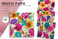 Flower Background Digital Paper Wallpaper Backdrop_1 Product Image 1