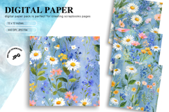 Flower Pattern Background Wallpaper Digital Paper_23 Product Image 1
